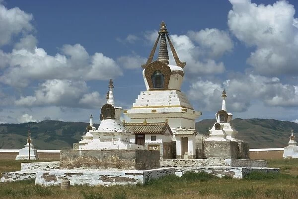 Stupas at the Erdeni Dzu Monastery at Karakorum