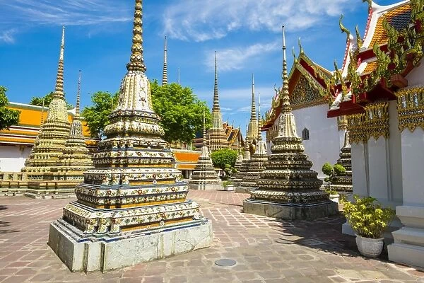Stupas at Wat Pho (Temple of the Reclining Buddha), Bangkok, Thailand, Southeast Asia