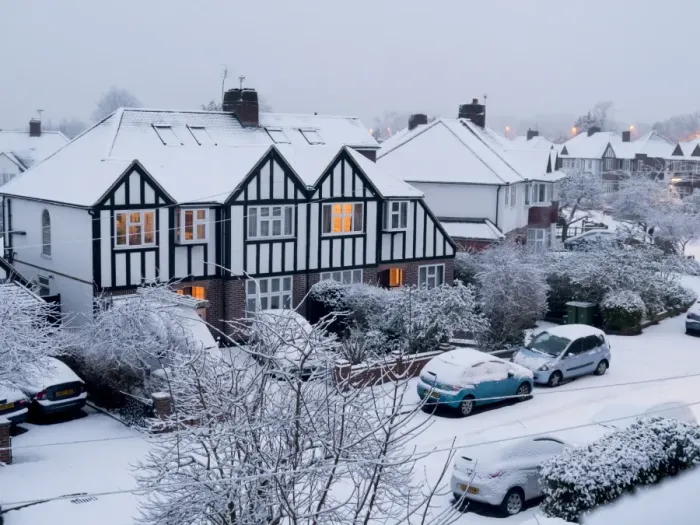 Framed Print : Suburban houses in winter, Surrey, England, United Kingdom, Europe Framed Print : Suburban houses in winter, Surrey, England, United Kingdom, Europe
