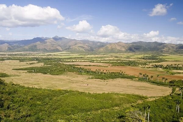 Sugar cane fields and the Escambray Mountains, Sancti Spiritus, near Trinidad