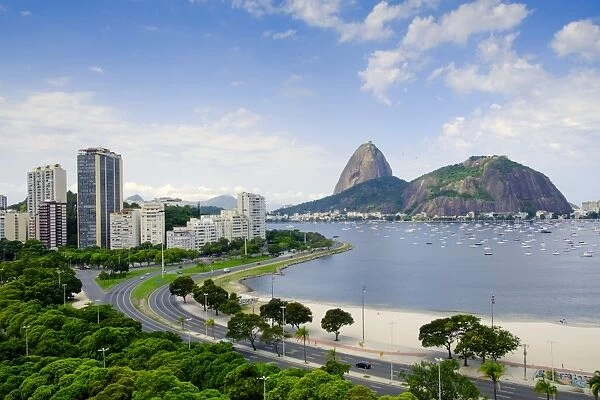 The Sugar Loaf and Botafogo Bay, Botafogo neighbourhood, Rio de Janeiro, Brazil