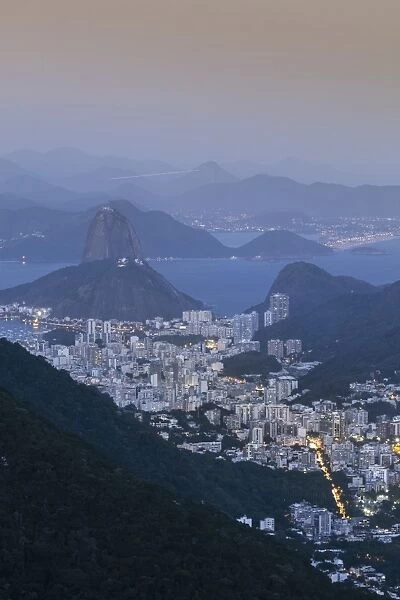 The Sugar Loaf and Rio de Janeiro landscape from Tijuca National Park, Rio de Janeiro