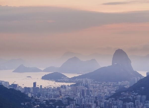 Sugarloaf Mountain at sunrise, Rio de Janeiro, Brazil, South America