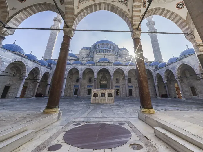 Framed Print : Suleymaniye Camii Mosque inner square and portico in the early morning, UNESCO World Heritage Site, Istanbul, Turkey, Europe Framed Print : Suleymaniye Camii Mosque inner square and portico in the early morning, UNESCO World Heritage Site, Istanbul, Turkey, Europe