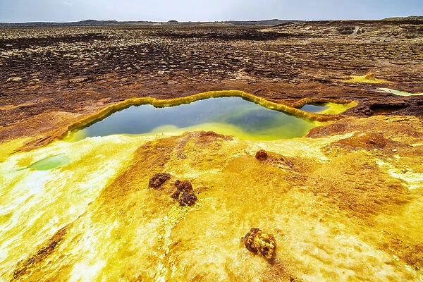 Sulphur acid hot springs, Dallol, Danakil Depression, Afar Region, Ethiopia, Africa