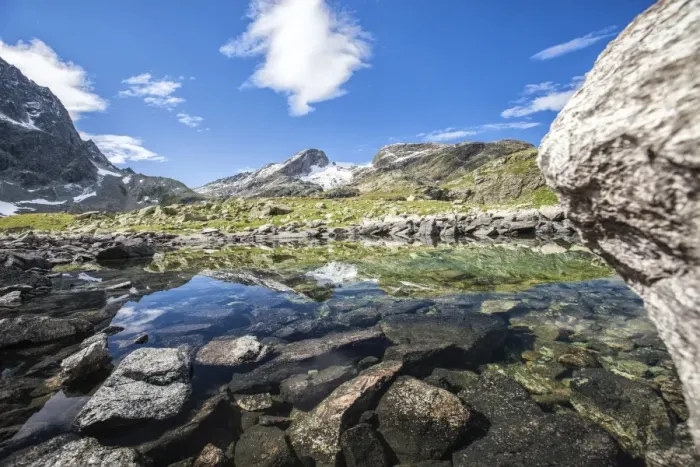 Framed Print : Summer day at Lake Grevasalvas, Engadine, Canton of Grisons (Graubunden), Switzerland Framed Print : Summer day at Lake Grevasalvas, Engadine, Canton of Grisons (Graubunden), Switzerland