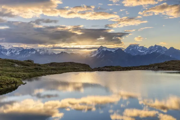 Framed Print : The sun and clouds is reflected in the Arcoglio Lake at sunrise, Valmalenco, Valtellina, Lombardy, Italy, Europe Framed Print : The sun and clouds is reflected in the Arcoglio Lake at sunrise, Valmalenco, Valtellina, Lombardy, Italy, Europe