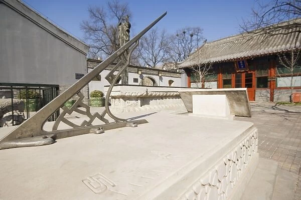 A sun dial at The Ancient Observatory Museum designed in the 17th and 18th century by Jesuit missionaries Jianguomen district, Beijing