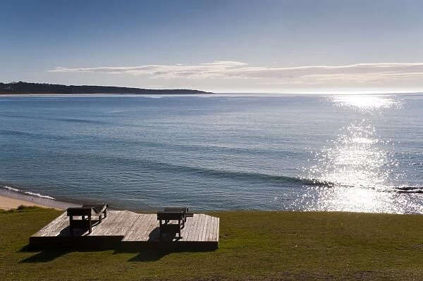 Sun loungers on the coast, Mallacoota, Victoria, Australia, Pacific