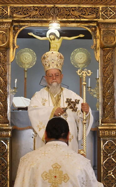 Sunday Mass celebrated by Bishop Elias Chacour, Haifa Melkite Cathedral, Haifa, Israel