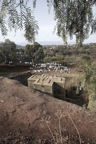 Sunday Mass is celebrated at the rock-hewn church of Bet Giyorgis (St. George)