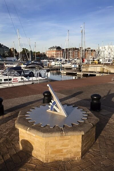 Sundial at Ipswich Haven Marina, Ipswich, Suffolk, England, United Kingdom, Europe