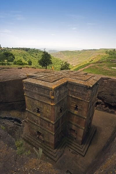 The Sunken Rock Hewn church of Bet Giyorgis (St George), Lalibela, Northern Ethiopia