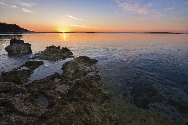 Sunrise over the Adriatic Sea, Kamenjak National Park, Istria, Croatia, Europe