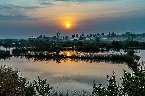 Sunrise in the Casamance, Senegal, West Africa, Africa