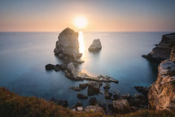 Framed Print : Sunrise at the Faraglioni of Torre dell Orso, Meledugno, Lecce province, Apulia, Italy Framed Print : Sunrise at the Faraglioni of Torre dell Orso, Meledugno, Lecce province, Apulia, Italy