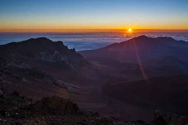 Sunrise above Haleakala National Park, Maui, Hawaii, United States of America, Pacific