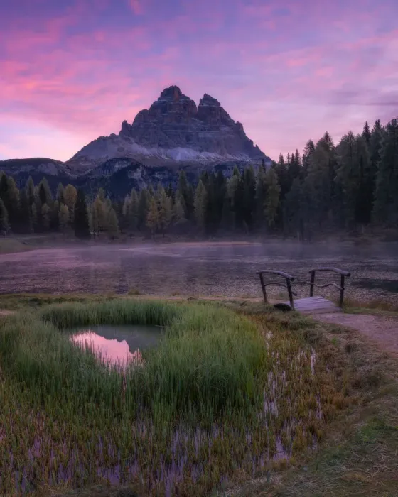 Framed Print : Sunrise at Lago Antorno with the Tre Cime di Lavaredo in the background, Dolomites Framed Print : Sunrise at Lago Antorno with the Tre Cime di Lavaredo in the background, Dolomites