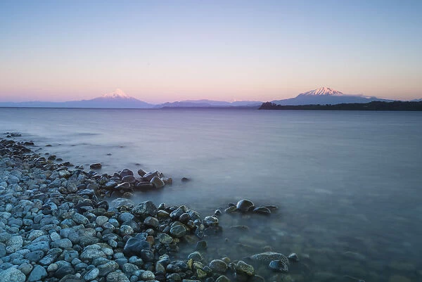 Sunrise over lake Llanquihue and Volcan Osorno, Puerto Varas, Chilean Lake District