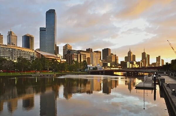 Sunrise, Melbourne Central Business District (Central Business District) and Yarra River, Melbourne