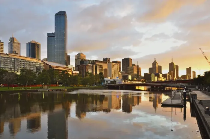 Framed Print : Sunrise, Melbourne Central Business District (Central Business District) and Yarra River, Melbourne Framed Print : Sunrise, Melbourne Central Business District (Central Business District) and Yarra River, Melbourne