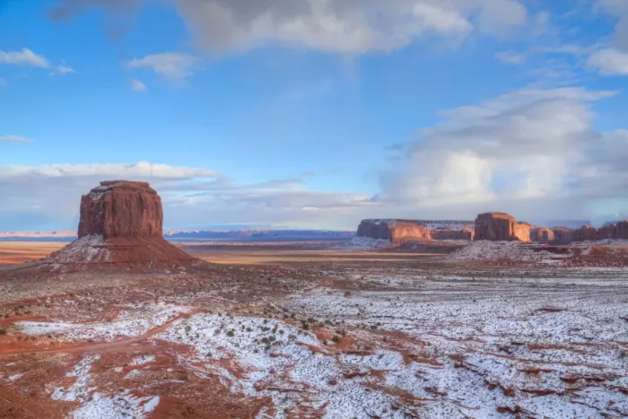 Framed Print : Sunrise, Merrick Butte on left, Spearhead Mesa on right, Monument Valley Navajo Tribal Park Framed Print : Sunrise, Merrick Butte on left, Spearhead Mesa on right, Monument Valley Navajo Tribal Park