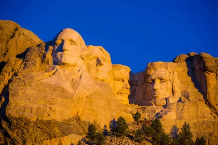 Framed Print : Sunrise at Mount Rushmore, Black Hills, South Dakota, United States of America, North Framed Print : Sunrise at Mount Rushmore, Black Hills, South Dakota, United States of America, North