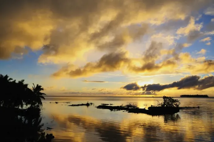 Framed Print : Sunrise, Raiatea, French Polynesia, South Pacific Ocean, Pacific