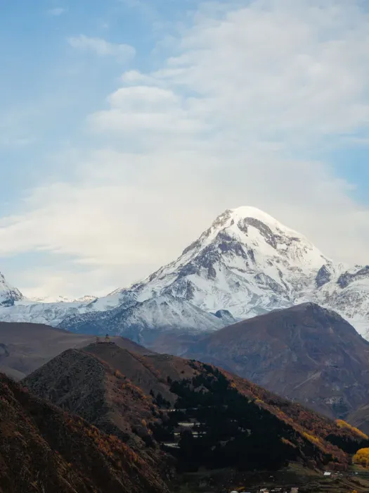 Framed Print : Sunrise view of Gergeti Trinity Church and Mount Kazbek, Kazbegi, Georgia (Sakartvelo) Framed Print : Sunrise view of Gergeti Trinity Church and Mount Kazbek, Kazbegi, Georgia (Sakartvelo)