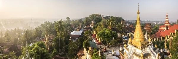 Sunrise view from Kyaik Tan Lan Pagoda, the hill top temple in Mawlamyine, Mon State
