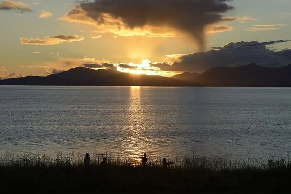 Sunset over Ardmucknish Bay with Lismore in the background, Highland, Scotland, United Kingdom, Europe