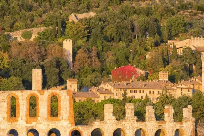 Framed Print : Sunset in autumn, Gubbio, Umbria, Italy, Europe Framed Print : Sunset in autumn, Gubbio, Umbria, Italy, Europe