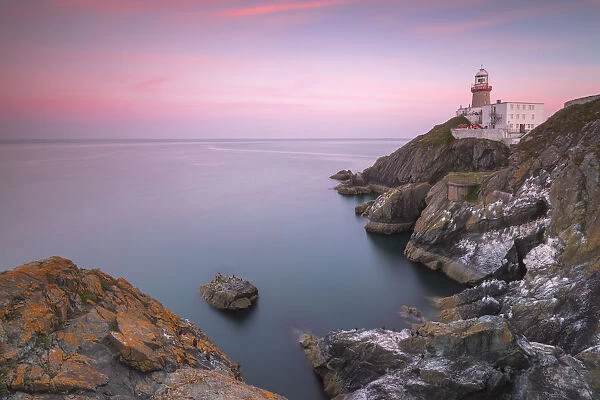 Sunset on Baily Lighthouse, Howth, County Dublin, Republic of Ireland, Europe