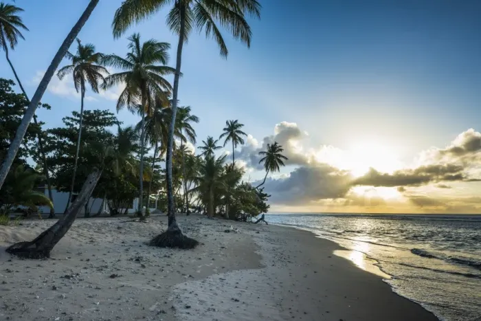 Framed Print : Sunset at the beach of Pigeon Point, Tobago, Trinidad and Tobago, West Indies, Caribbean, Central America