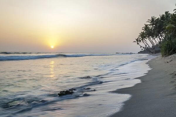 Sunset at the beach, Talpe, Sri Lanka, Indian Ocean, Asia