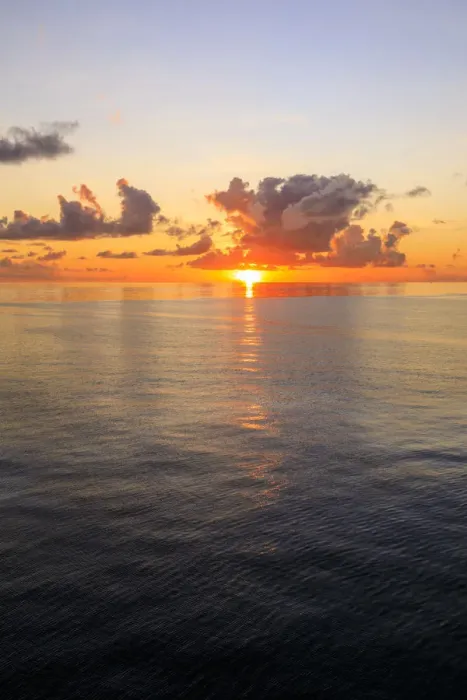 Framed Print : Sunset over beautiful calm sea, interesting clouds, vibrant colours, St. Kitts, St Framed Print : Sunset over beautiful calm sea, interesting clouds, vibrant colours, St. Kitts, St
