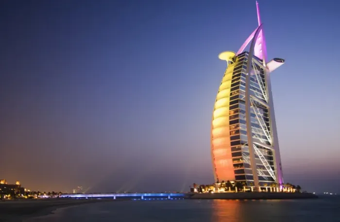 Framed Print : Sunset, Burj Al Arab Hotel Framed Print : Sunset, Burj Al Arab Hotel