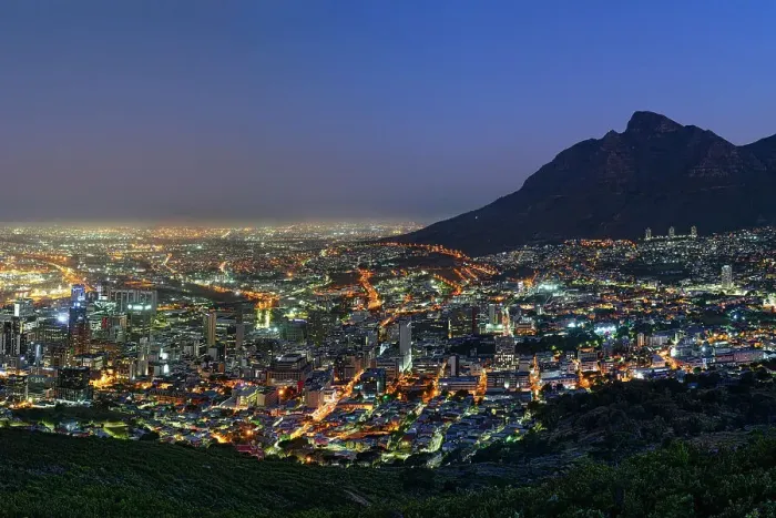 Framed Print : Sunset over Cape Town city, South Africa, Africa Framed Print : Sunset over Cape Town city, South Africa, Africa