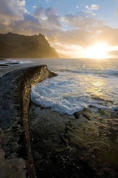 Sunset at coast of San Antao, Ponta do Sol, Cape Verde Islands, Atlantic, Africa