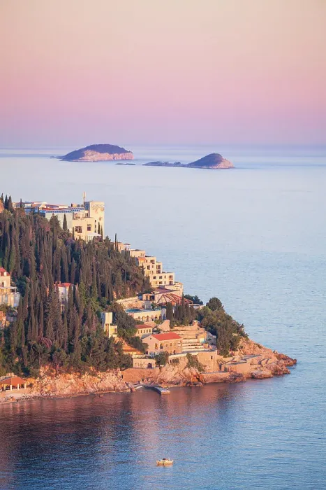 Framed Print : Sunset on the Dalmatian Coast with Otok Bobara and Mrkan islands, Dubrovnik Riviera Framed Print : Sunset on the Dalmatian Coast with Otok Bobara and Mrkan islands, Dubrovnik Riviera