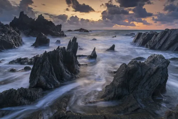 Framed Print : Sunset over the dramatic coast of North Devon, England, United Kingdom, Europe Framed Print : Sunset over the dramatic coast of North Devon, England, United Kingdom, Europe