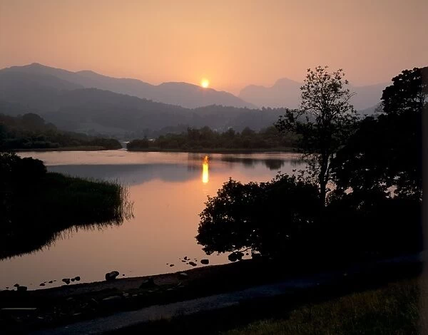 Sunset on Elter Water, near Ambleside, Lake District National Park, Cumbria