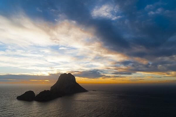 Sunset, Es Vedra and Vedranell, Ibiza, Balearic Islands, Spain, Mediterranean, Europe