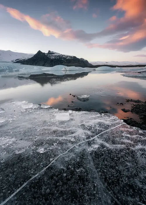 Framed Print : Sunset at Fjallsarlon glacier lagoon on the edge of Vatnajokull National Park, South Iceland, Iceland Framed Print : Sunset at Fjallsarlon glacier lagoon on the edge of Vatnajokull National Park, South Iceland, Iceland