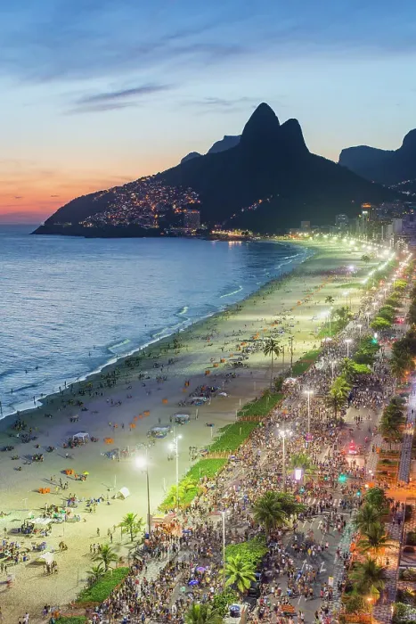 Framed Print : Sunset over Ipanema Beach and Dois Irmaos (Two Brothers) mountain, Rio de Janeiro Framed Print : Sunset over Ipanema Beach and Dois Irmaos (Two Brothers) mountain, Rio de Janeiro