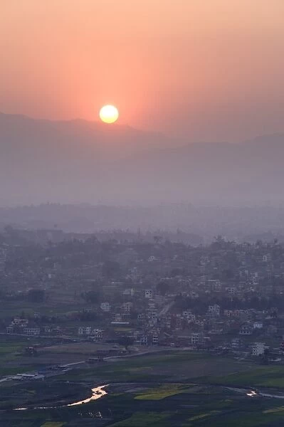 Sunset over Kathmandu, Nepal, Asia