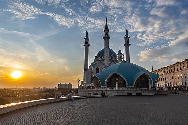 Sunset over the Kul Sharif Mosque, UNESCO World Heritage Site, Kazan