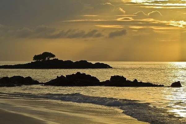 Sunset at Las Bachas, Santa Cruz Island, Galapagos Islands, UNESCO World Heritage Site, Ecuador, South America