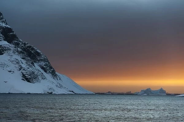 Sunset in the Lemaire Channel, Antarctica, Polar Regions