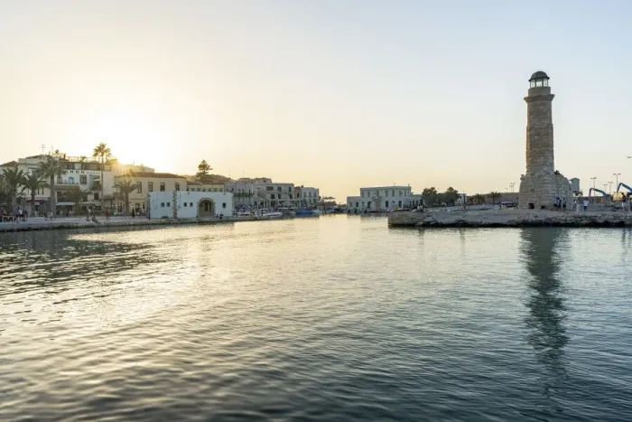 Framed Print : Sunset over the medieval town of Rethymno and old lighthouse, Crete island, Greek Islands, Greece, Europe Framed Print : Sunset over the medieval town of Rethymno and old lighthouse, Crete island, Greek Islands, Greece, Europe